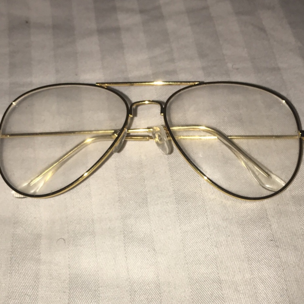 retro style clear gold frame glasses